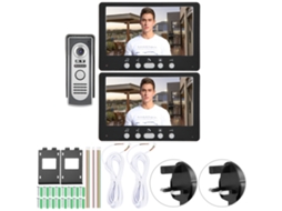 Interfone De Vídeo Colorido De 7 Polegadas (modelo 815m12, Preto) (dois Monitores, Função De Visão Noturna)