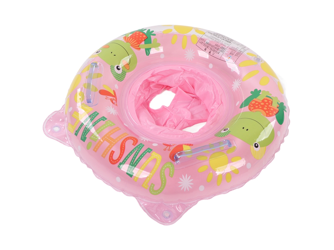 Primerox anel Flutuante Bebê com Assento e Alças Duas Pvc Bonito Pato Rosa para Piscina