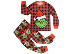_conjunto de Pijamas Infantil com Estampa de Grinch Natal para Crianças 4 9 Anos Presente