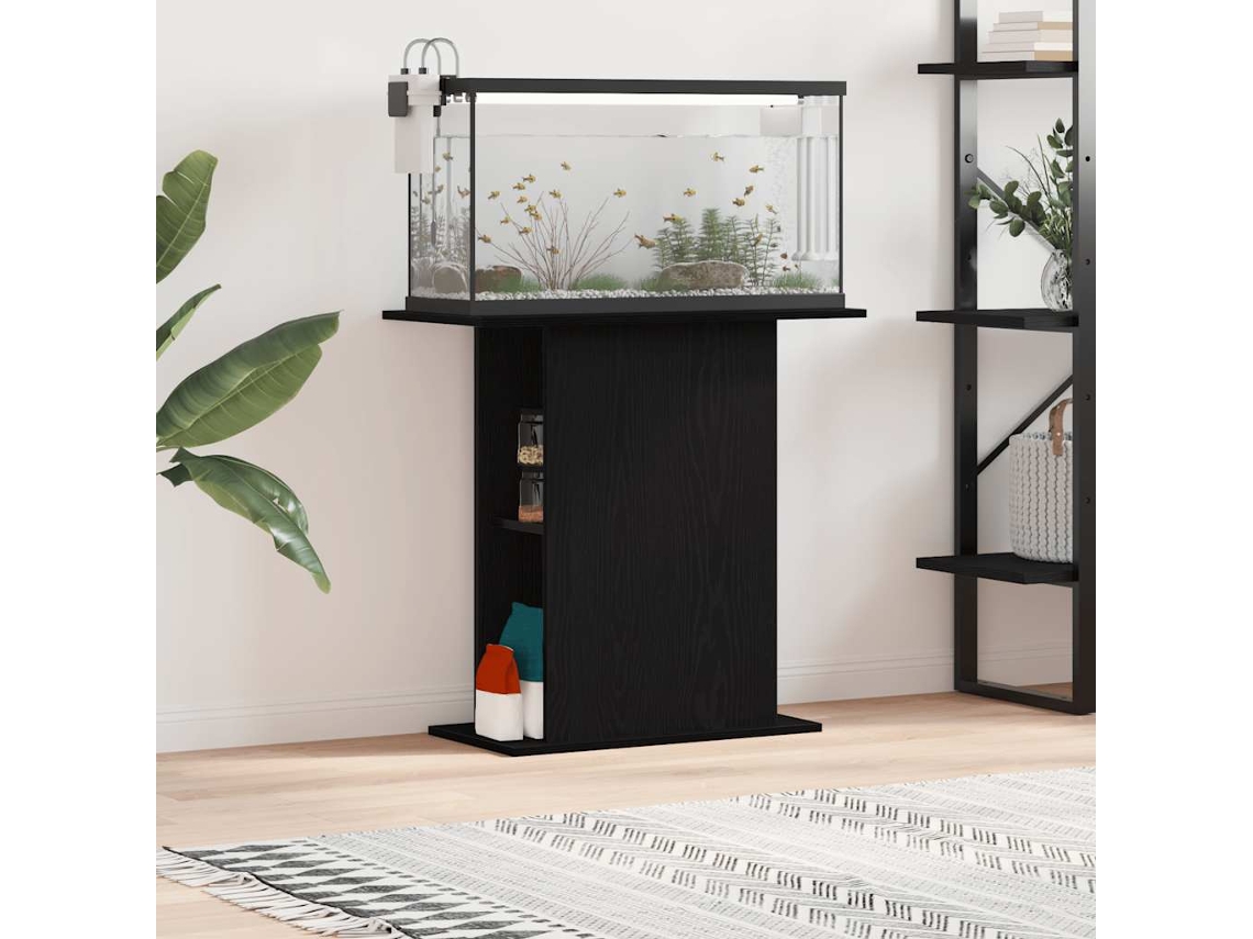 Vidaxl Suporte Para Aquário Carvalho Preto 75x36x72,5 Cm Madeira Projetada