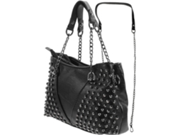 Bolsa De Ombro Feminina Em Pu Com Corrente Cravejada, 18,5 X 15 X 9 Cm, Para Uso Diário E