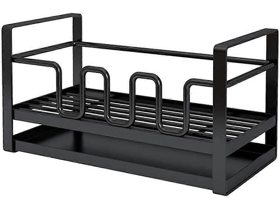 Organizador de Esponjas para Fregadero de Cocina com Bandeja de Drenagem, Multifuncional, Preto