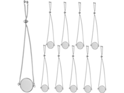 Suporte Ajustável Para Pulseiras Diy Em Aço Inoxidável, 10 Peças, Bandejas Quadradas De 20 Mm