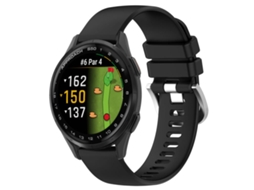 Bracelete para Garmin Approach S50 Silicone Fivela Prateada Brilhante Líquida Preto XIAOMOYU (20mm)