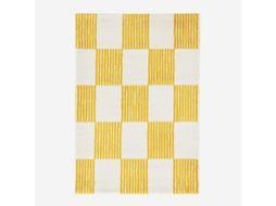 Tapete Interior Quadriculado Amarelo E Branco