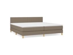 Box Spring Bed, Box Spring Beds Vidaxl Cinzento-acastanhado Tecido (200 X 200 Cm)