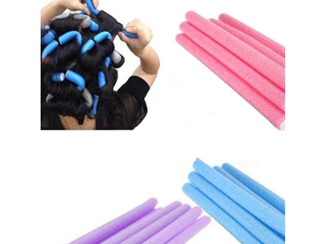 Pacote Com 10 Rolos De Espuma Para Cabelo, Modeladores Cachos Flexíveis Em Cores Sortidas.-aquaforge