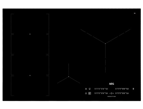 Placa de Indução AEG Hob2Hood IKE84475FB (Elétrica - 78 cm - Preto) — Elétrica de Indução |  Largura: 78 cm