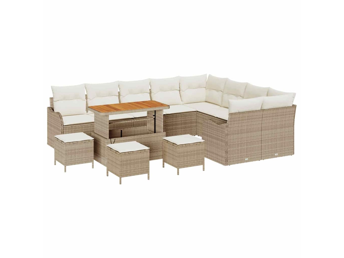 Maison Exclusive - Conjunto De Sofá De Jardim Com Almofada 13 Pcs Bege E Creme