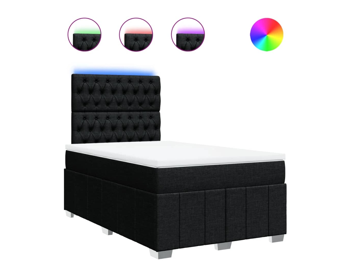 Box Spring Bed, Box Spring Beds Vidaxl Preto Tecido (120 X 200 Cm)