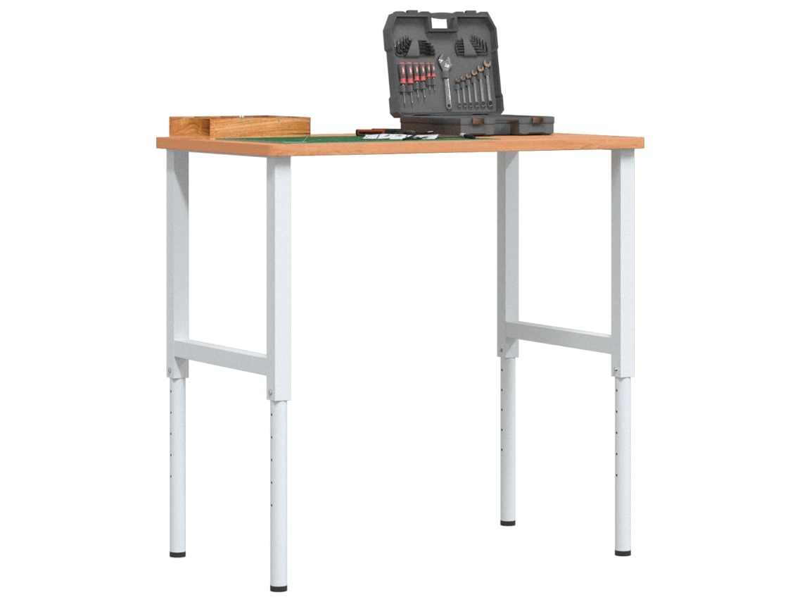 Vidaxl Bancada Retangular 100x60x(71,5-98) Cm Madeira De Faia Maciça