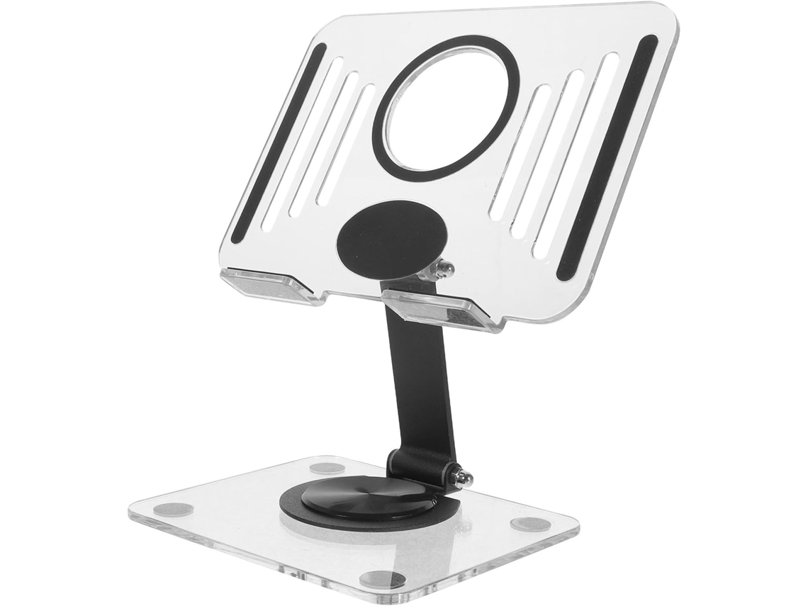 Suporte De Mesa Dobrável E Ajustável, Transparente, Para Celular E Tablet.
