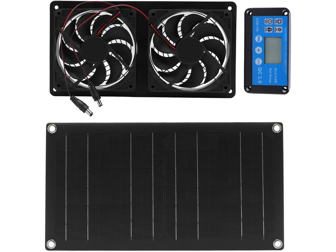 Ventilador Extrator Com Painel Solar De 20 W, Ventilação Movida A