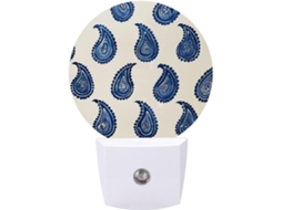 Luzes Noturnas Com Design Azul Simples E Padrão Led, Com Sensor De Movimento, Luz Noturna Branca Quente Suave
