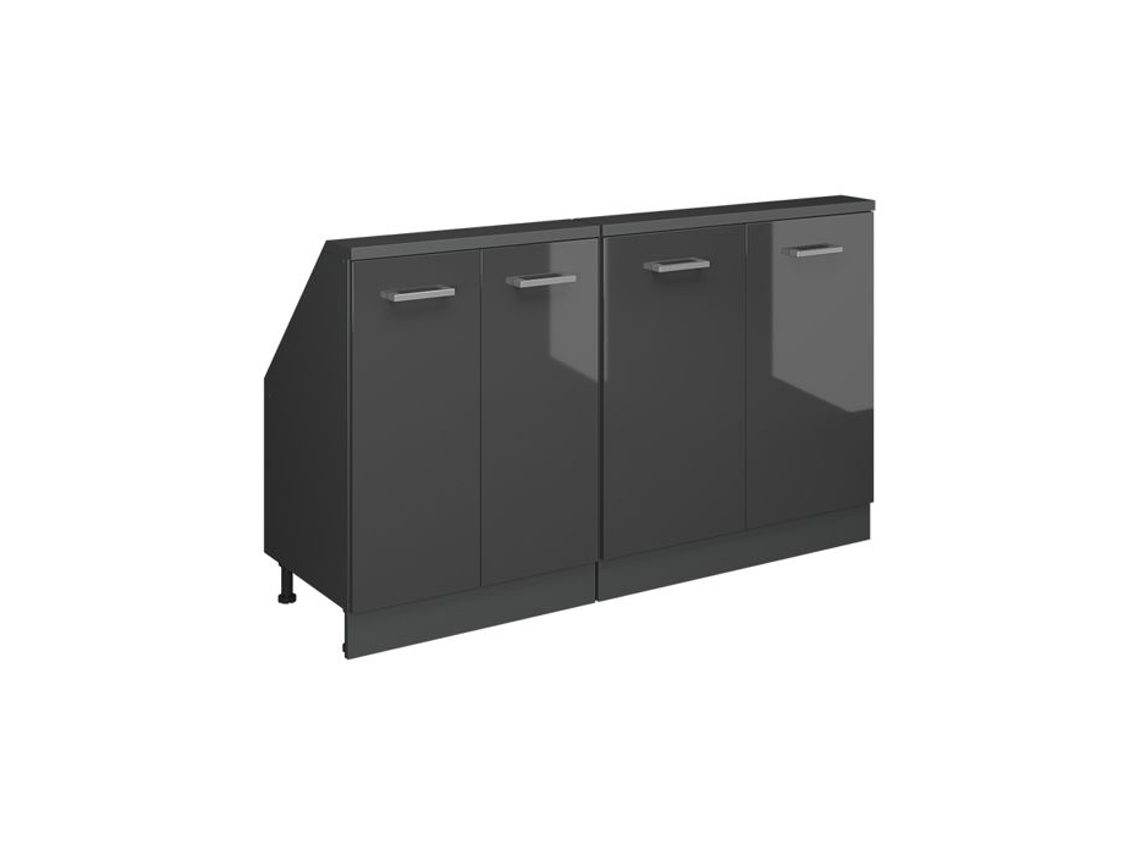 Conjunto de 2 Móveis Sob Medida VICCO 140cm Antracite Brilhante e Antracite