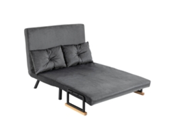 Sofá Cama Dobrável S/MARCA 2 Lugares Cinza, 102x73x81 Cm, com Encosto Ajustável 5 Níveis, 2 Almofadas