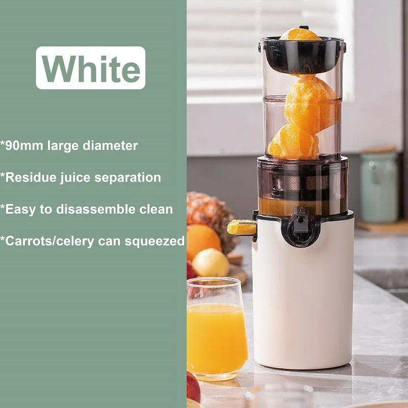 (branco) Extrator De Suco De Baixa Velocidade De 2 Litros, Multifuncional, Para Frutas E Vegetais, Em Espiral.