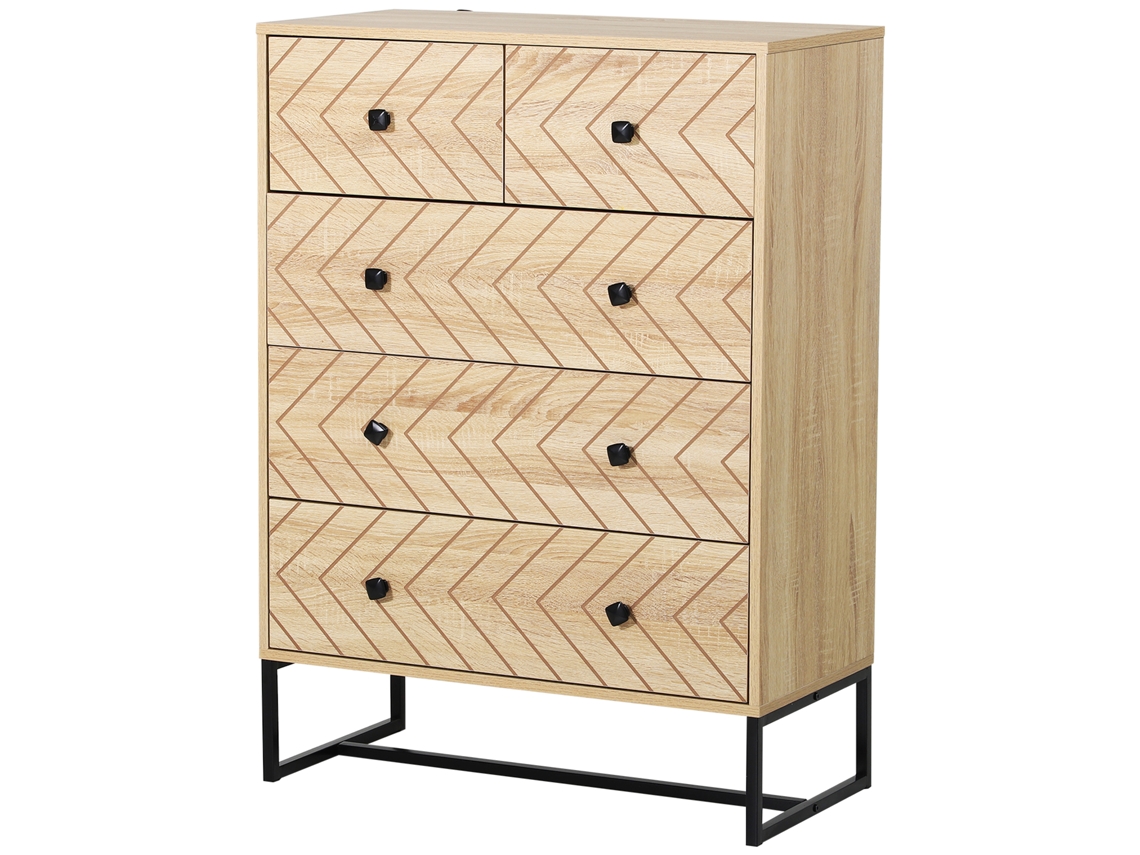 Aparador 5 Gavetas Organizador 80x39,5x110cm Escritório Quarto