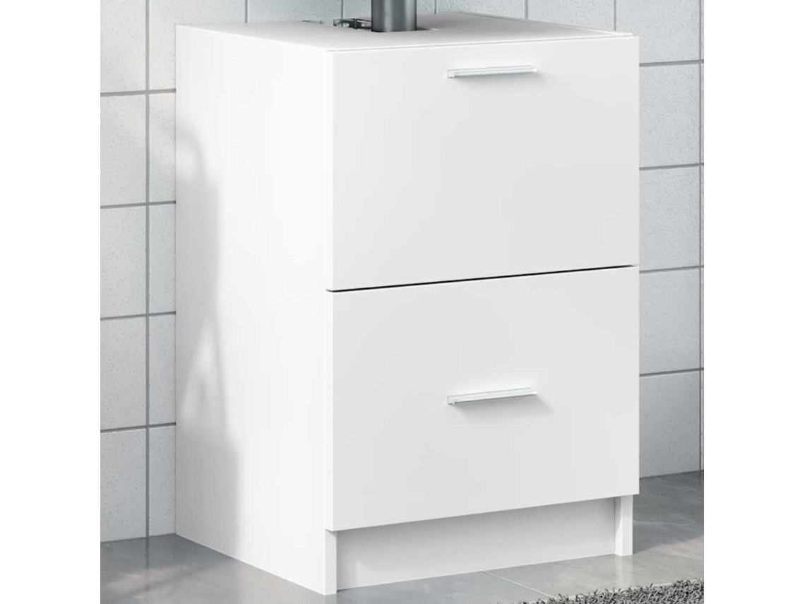 Vidaxl Armário De Lavatório 40x37x59 Cm Derivados De Madeira Branco