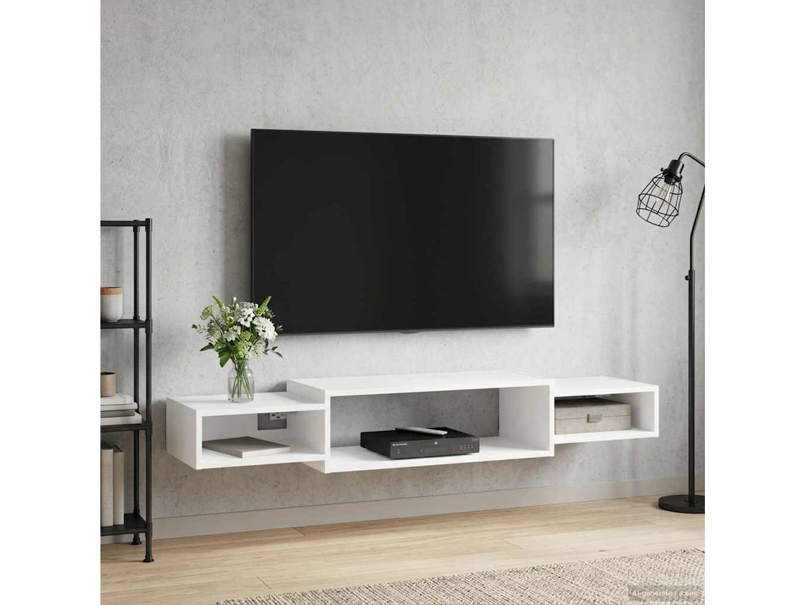 Vidaxl Armário De Tv Montado Na Parede Montagem Na Parede Branco