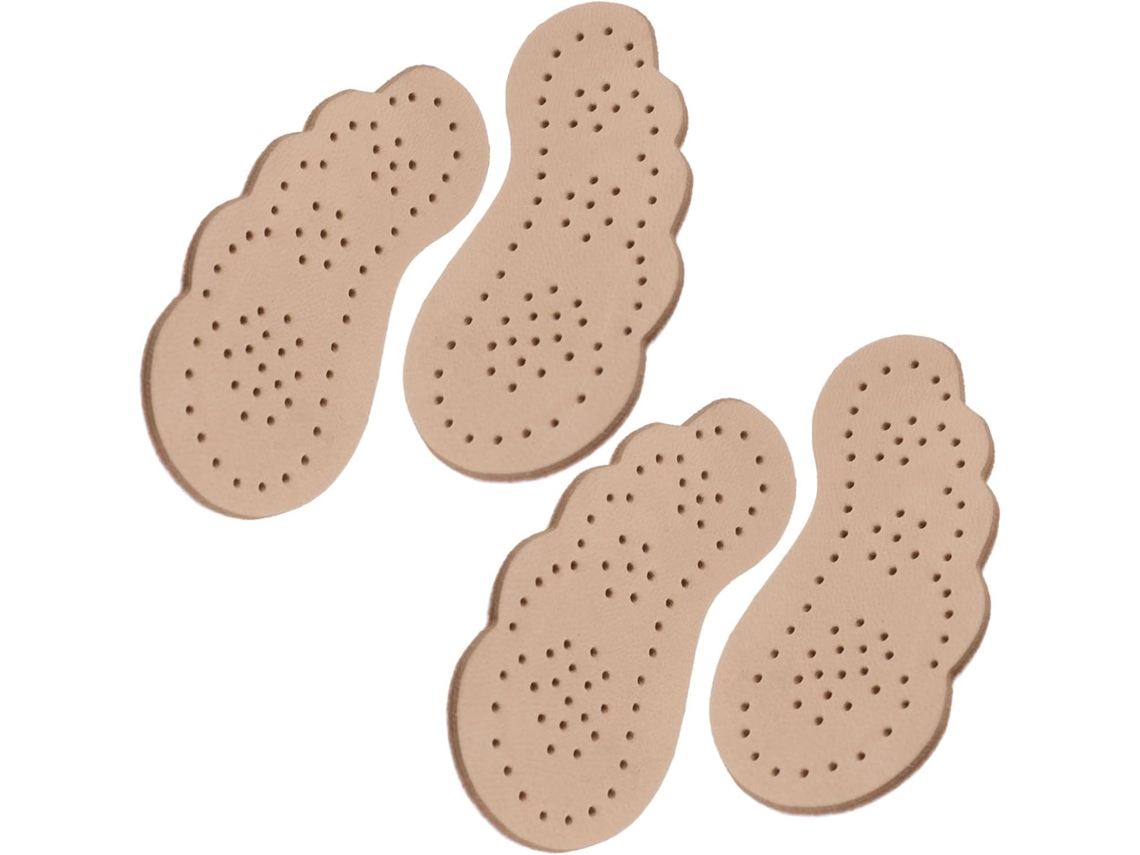 Palmilhas Antiderrapantes Que Absorvem O Suor, Design Fino, 2 Pares, Couro Bege, Ideais Para Uso Diário Em Sandálias E