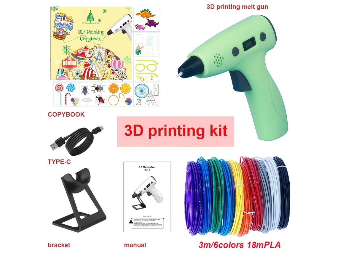 Ferramenta Pistola 3d Cola Quente, Circulação Lcd Adaptável Ar, Casa Oficina. STELASPLEN