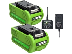 Bateria Recarregável, Capacidade De 8000mah, Compatível Com Ferramentas Elétricas De 40v, 2 Baterias 1 Carregador