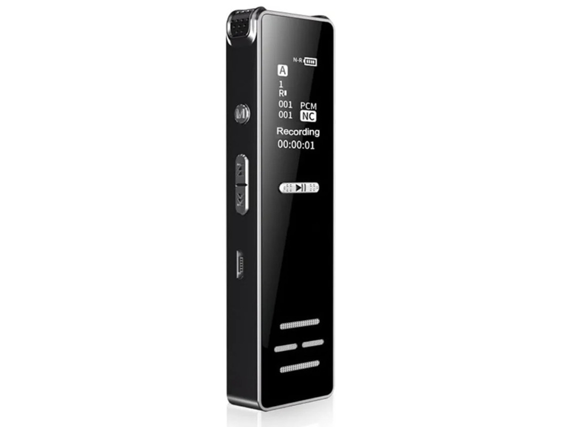 Mini Espião Ativado Por Voz Gravador De Áudio Digital Ditafone Reprodutor De Mp3 Preto Bestvite