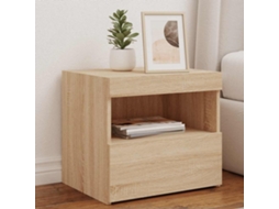 Vidaxl Mesa De Cabeceira Com Luzes Led 50x40x45 Cm Carvalho Sonoma