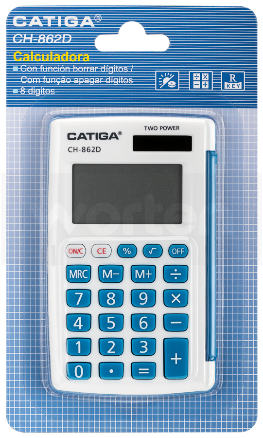 Calculadora Básica CATIGA CH-862D Azul (8 dígitos)