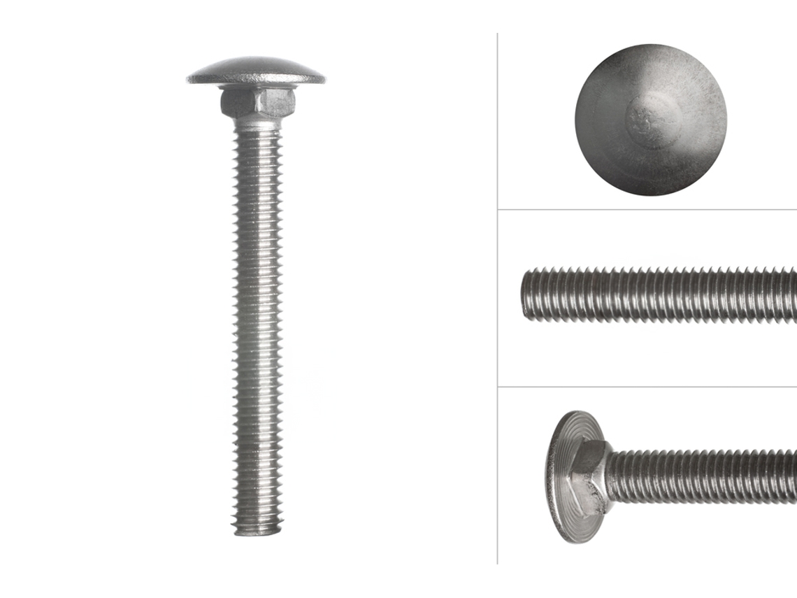 Parafuso Cabeça Redonda de Aço Inox M6 X 55 Mm 50 Peças WOVAR