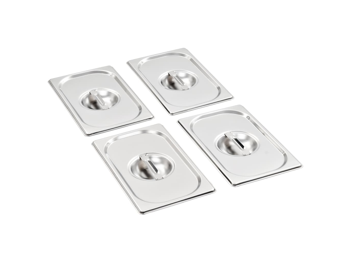 Tampas Para Recipientes Comida Gn 1/4 4 Pcs Aço Inoxidável