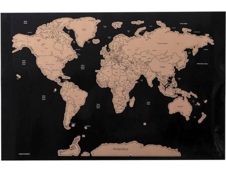 Mapa-Mundo PALSY Mundo Preto (43x28 cm)