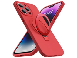 Suporte Casa Magsafe Para Iphone 14 Pro Max Silicone Vermelho