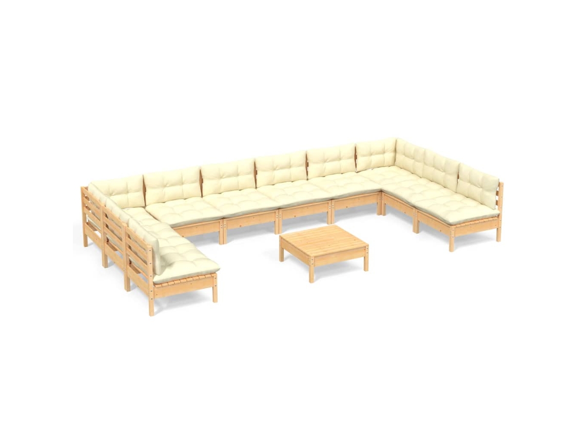 Garden Lounge Set, Garden Lounge Sets Vidaxl Creme Madeira De Pinho (n/a)