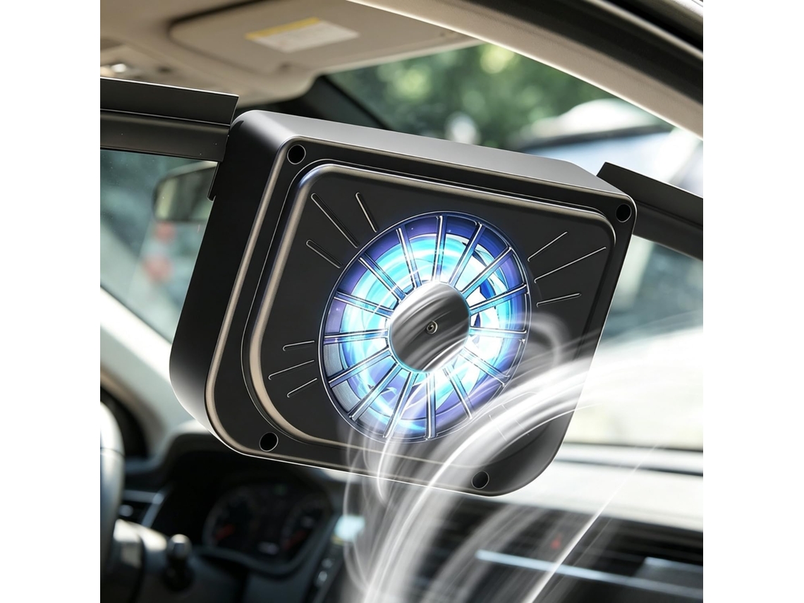 Ventilador Solar Para Carro, Ventilador Solar Para Janela De Carro, Extrator De Ar Compacto, Fluxo De Ar Recarregável