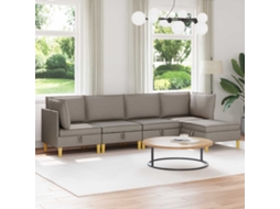 Vidaxl Conjunto De Sofá Modular Com Armazenamento 5 Unid. Tecido