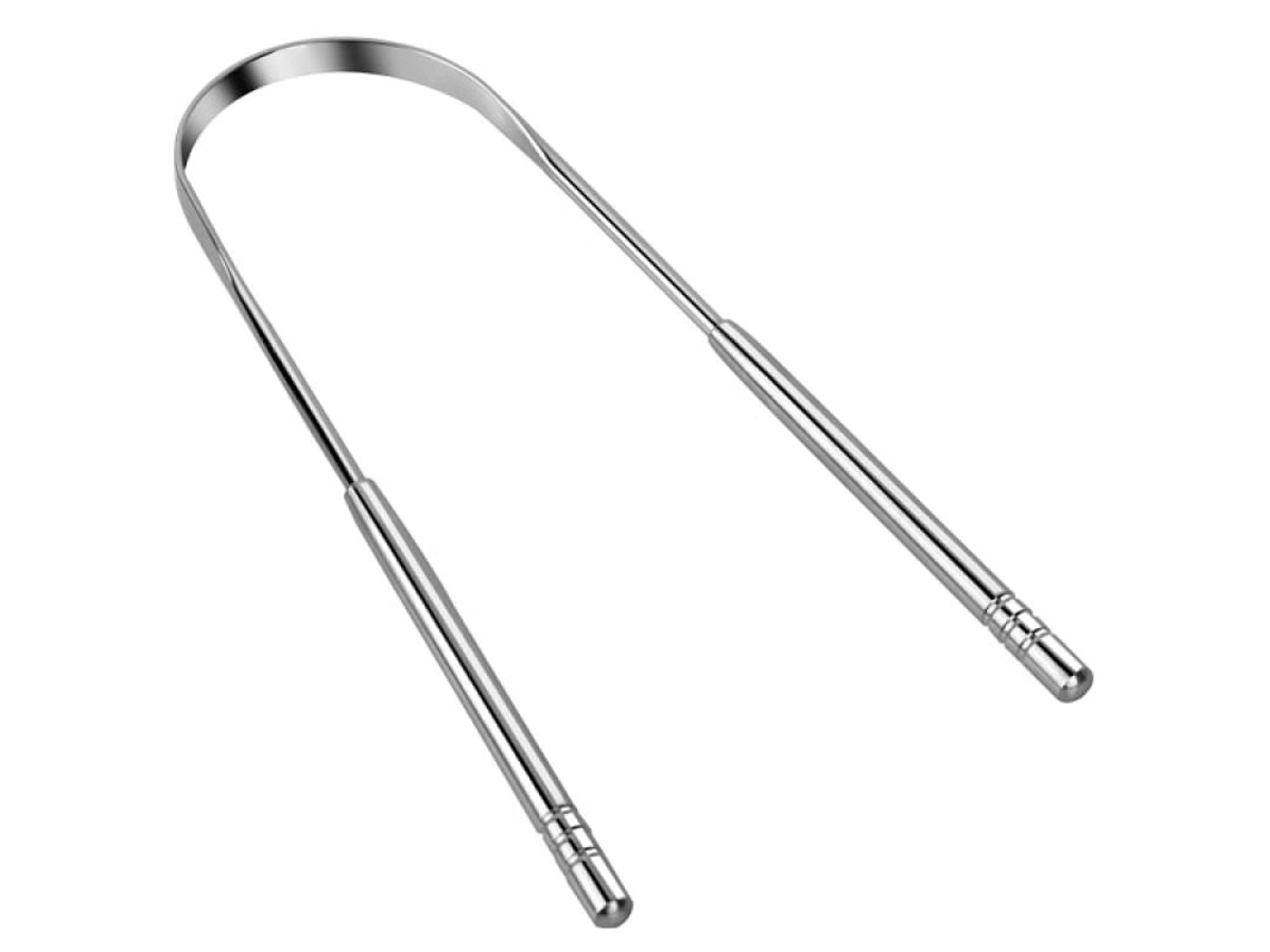 Raspador de Língua em Aço Inoxidável, um Instrumento de Higiene Oral, Compacto, Recarregável, Uso Diário, Higiênico STELASPLEN
