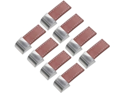 Conjunto De 8 Puxadores Couro Para Gavetas, Estilo Moderno, Em Pu, Para Armários, Cozinhas E Guarda Roupas Marrom Claro