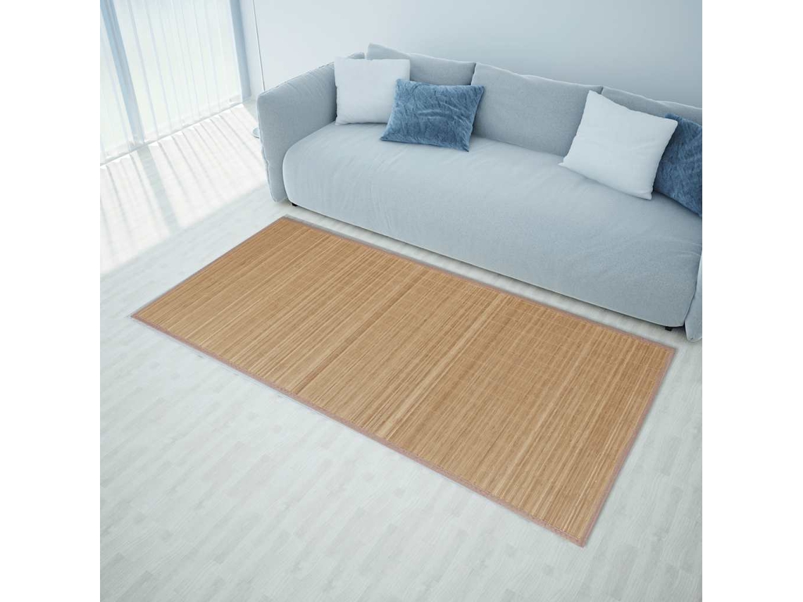 Tapete Retangular Bambu 150 X 200 Cm Castanho