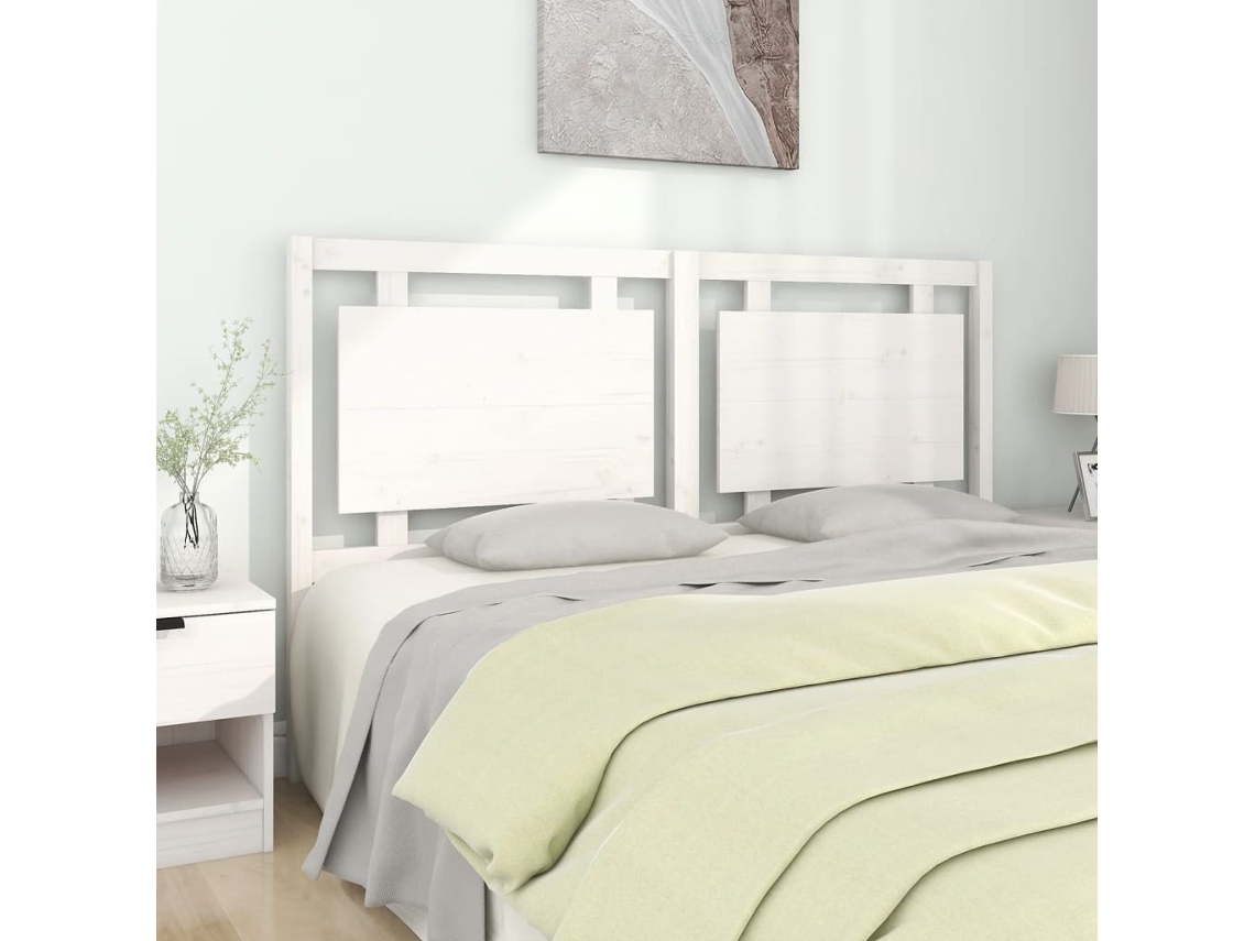Cabecero 165,5x4x100 cm Madera Maciza de Pino Blanco