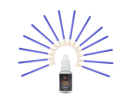 Cotonetes de Limpeza UES M43 para Sensor de Câmara Digital Micro Quatro Terços 4/3 Mft de 12 mm + Limpador (14 Peças + 15 ml)
