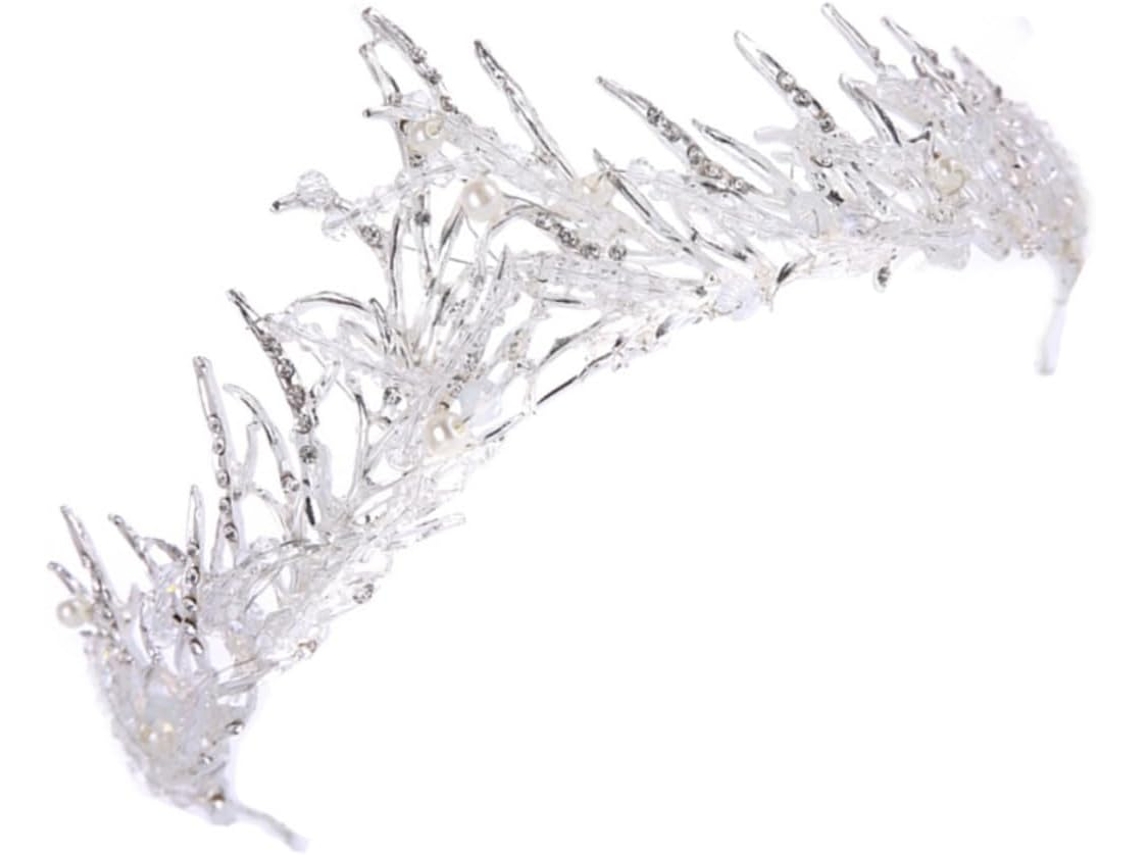 Coroa De Noiva Barroca Branca, Acessório De Cabelo Para Casamento, Ornamentos De Galhos Feitos À Mão.