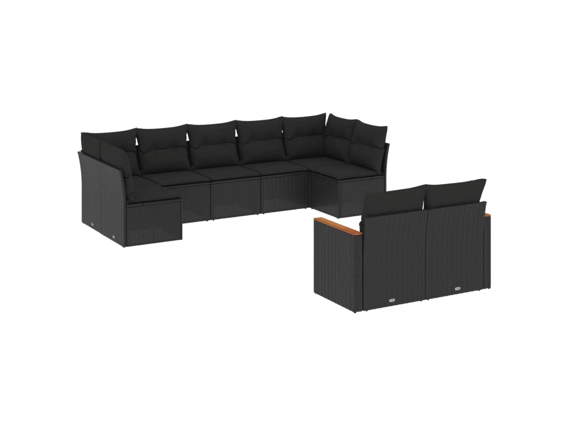 Garden Sofa Set, Garden Sofa Sets Vidaxl Preto Rattan / Vime (n/a)