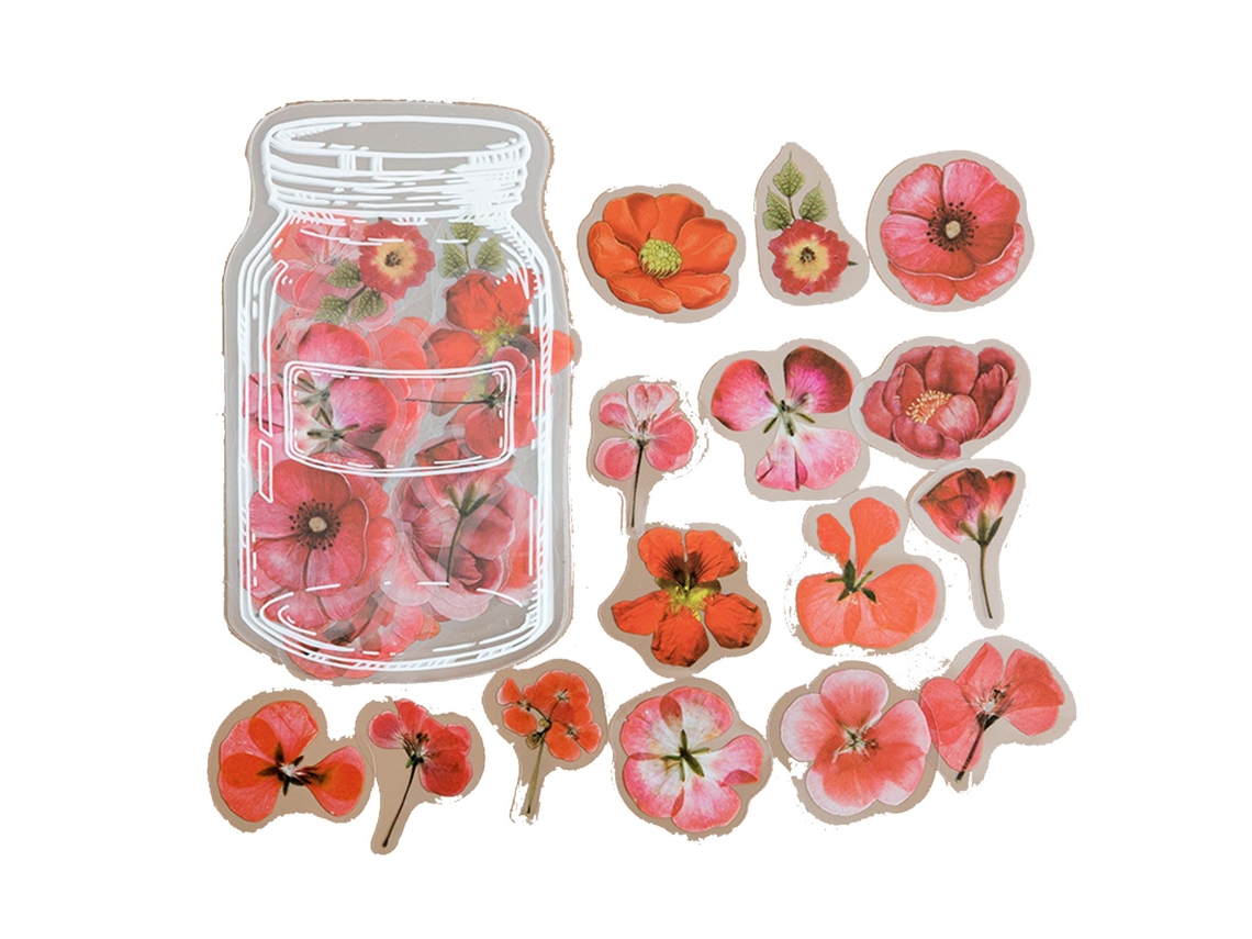 Adesivos Decorativos Pet com Flores Vermelhas | S/MARCA