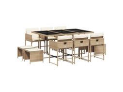 Garden Dining Set, Garden Dining Sets Vidaxl Bege Rattan / Vime (n/a)