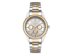 Reloj De Pulsera Para Hombre Empresarial Con Movimiento De Cuarzo Y Correa De Acero Blanco