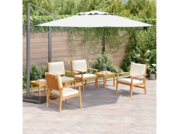 Vidaxl Conjunto De Sofá De Jardim 6 Pcs Castanho