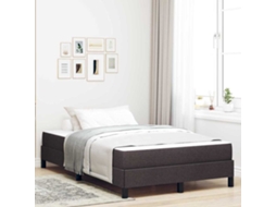 Vidaxl Cama Box Com Colchão Marrom Escuro 120 X 200 Cm Tecido