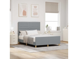 Vidaxl Estrutura Da Cama Cinzento-claro 140 X 190 Cm Tecido